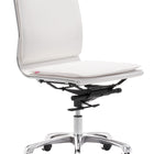 Zuo Lider Plus Armless Office Chair White