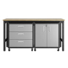 Manhattan Comfort Fortress Modern 3-Piece Garage Set in Dark Gray