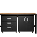 Manhattan Comfort Fortress Modern 3-Piece Garage Set in Charcoal Gray