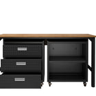 Manhattan Comfort Fortress Modern 3-Piece Garage Set in Charcoal Gray - 16GMC-CH