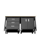 Manhattan Comfort Fortress Modern 3-Piece Garage Set in Charcoal Gray - 16GMC-CH