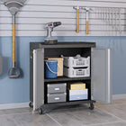 Manhattan Comfort Fortress Modern 3-Piece Garage Set in Dark Gray - 16GMC