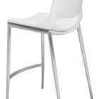 Zuo Ace Counter Stool (Set of 2) White & Silver
