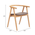 Zuo Peker Dining Chair (Set of 2) Brown & Natural