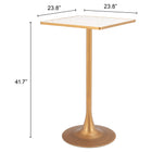 Zuo Spot Bar Table Beige & Gold