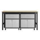 Manhattan Comfort Fortress Modern 3-Piece Garage Set in Dark Gray