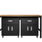 Manhattan Comfort Fortress Modern 3-Piece Garage Set in Charcoal Gray