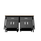 Manhattan Comfort Fortress Modern 3-Piece Garage Set in Charcoal Gray - 17GMC-CH