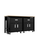 Manhattan Comfort Fortress Modern 3-Piece Garage Set in Charcoal Gray - 17GMC-CH
