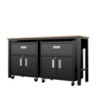 Manhattan Comfort Fortress Modern 3-Piece Garage Set in Charcoal Gray - 17GMC-CH