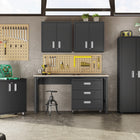 Manhattan Comfort Fortress Modern 3-Piece Garage Set in Charcoal Gray - 17GMC-CH