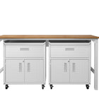 Manhattan Comfort Fortress Modern 3-Piece Garage Set in White