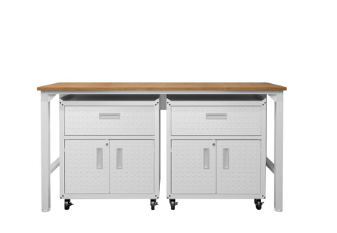 Manhattan Comfort Fortress Modern 3-Piece Garage Set in White