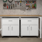 Manhattan Comfort Fortress Modern 3-Piece Garage Set in White - 17GMC-WH