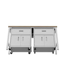 Manhattan Comfort Fortress Modern 3-Piece Garage Set in White - 17GMC-WH