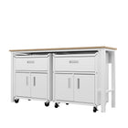 Manhattan Comfort Fortress Modern 3-Piece Garage Set in White - 17GMC-WH