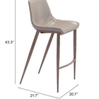 Zuo Magnus Barstool (Set of 2) Brown & Walnut