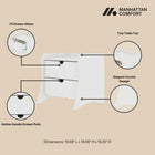 Manhattan Comfort Coney Mid-Century Modern 20" Nightstand in White (2-Drawer)