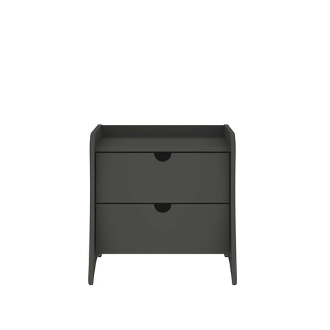 Manhattan Comfort Coney Mid-Century Modern 20" Nightstand in Charcoal Gray (2-Drawer)