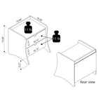 Manhattan Comfort Coney Mid-Century Modern 20" Nightstand in Charcoal Gray (2-Drawer)