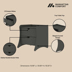 Manhattan Comfort Coney Mid-Century Modern 20" Nightstand in Charcoal Gray (2-Drawer)