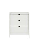 Manhattan Comfort Coney Mid-Century Modern 28" Nightstand in White (3-Drawer)