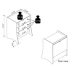 Manhattan Comfort Coney Mid-Century Modern 28" Nightstand in White (3-Drawer)