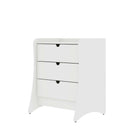 Manhattan Comfort Coney Mid-Century Modern 28" Nightstand in White (3-Drawer)