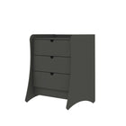 Manhattan Comfort Coney Mid-Century Modern 28" Nightstand in Charcoal Gray (3-Drawer)