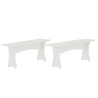 Manhattan Comfort Coney Mid-Century Modern Dining Bench in White - Set of 2