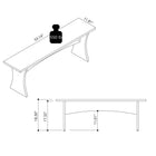 Manhattan Comfort Coney Mid-Century Modern Dining Bench in White - Set of 2