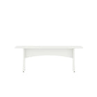 Manhattan Comfort Coney Mid-Century Modern Dining Bench in White - Set of 2