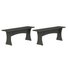 Manhattan Comfort Coney Mid-Century Modern Dining Bench in Charcoal Gray - Set of 2