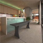 Manhattan Comfort Coney Mid-Century Modern Dining Bench in Charcoal Gray - Set of 2