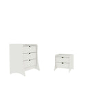 Manhattan Comfort Coney Mid-Century Modern 2-Piece Dresser Set in White