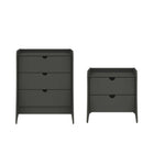 Manhattan Comfort Coney Mid-Century Modern 2-Piece Dresser Set in Charcoal Gray