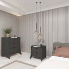 Manhattan Comfort Coney Mid-Century Modern 2-Piece Dresser Set in Charcoal Gray
