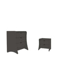 Manhattan Comfort Coney Mid-Century Modern 2-Piece Dresser Set in Charcoal Gray