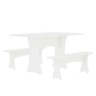 Manhattan Comfort Coney Mid-Century Modern 3-Piece Dining Set in White