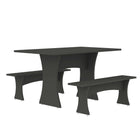Manhattan Comfort Coney Mid-Century Modern 3-Piece Dining Set in Charcoal Gray