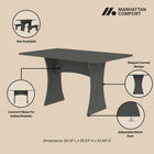 Manhattan Comfort Coney Mid-Century Modern 53" Dining Table in Charcoal Gray