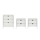 Manhattan Comfort Coney Mid-Century Modern 3-Piece Dresser Set in White
