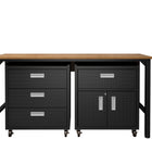 Manhattan Comfort Fortress Modern 3-Piece Garage Set in Charcoal Gray