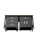 Manhattan Comfort Fortress Modern 3-Piece Garage Set in Charcoal Gray - 18GMC-CH