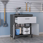 Manhattan Comfort Fortress Modern 3-Piece Garage Set in Dark Gray - 18GMC