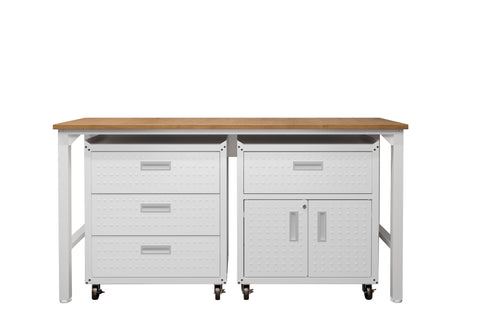 Manhattan Comfort Fortress Modern 3-Piece Garage Set in White