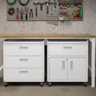 Manhattan Comfort Fortress Modern 3-Piece Garage Set in White - 18GMC-WH