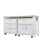 Manhattan Comfort Fortress Modern 3-Piece Garage Set in White - 18GMC-WH