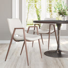 Zuo Desi Dining Chair (Set of 2) Beige & Walnut