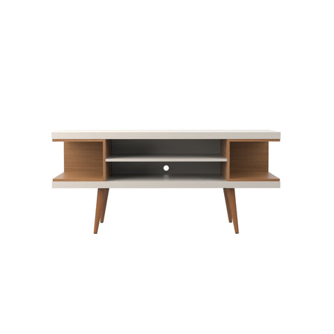 Manhattan Comfort Utopia Contemporary Modern 53" TV Stand in Off White and Maple Cream